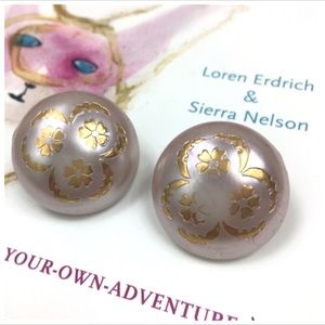 Blush Pearlized Round Clip-On Costume Earrings